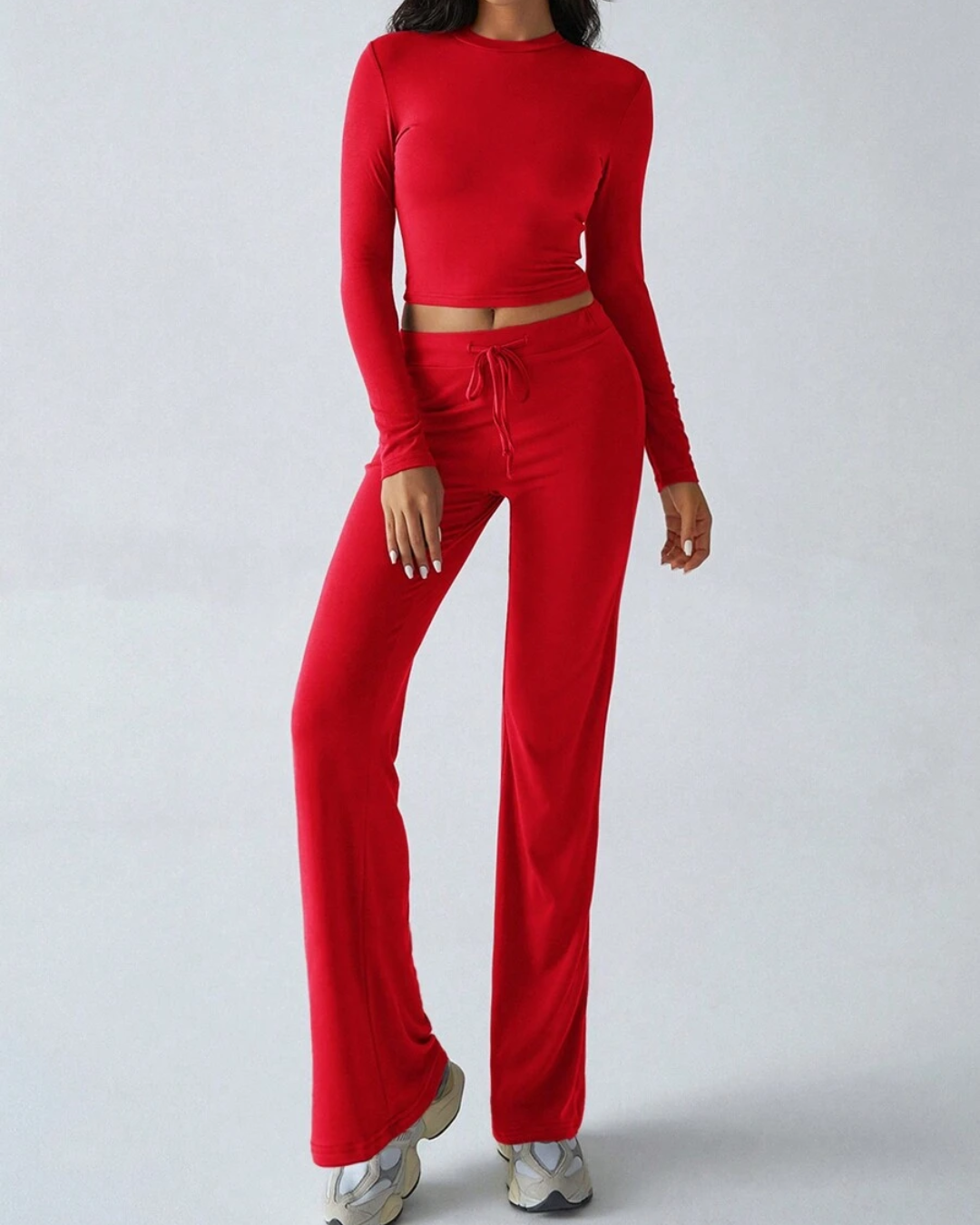 Women's Slim Fit Long Sleeve Shirt and Pants Set