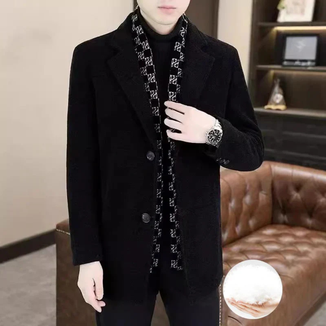 Classic Men's Coat with Feather Lining