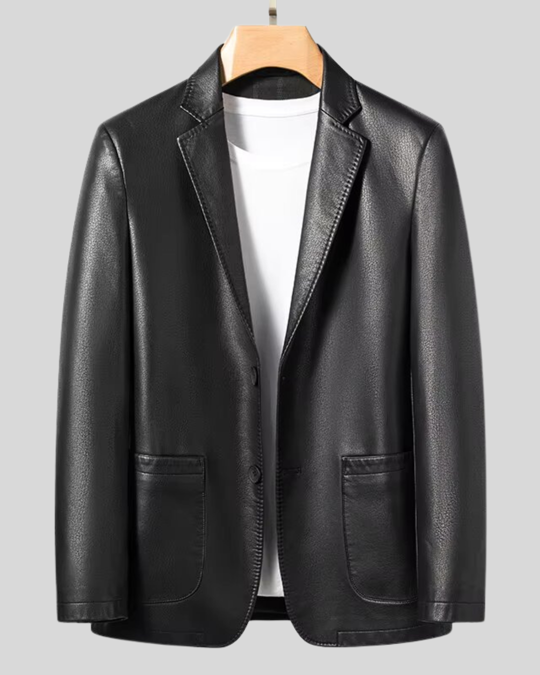 High-quality elegant leather jacket for men