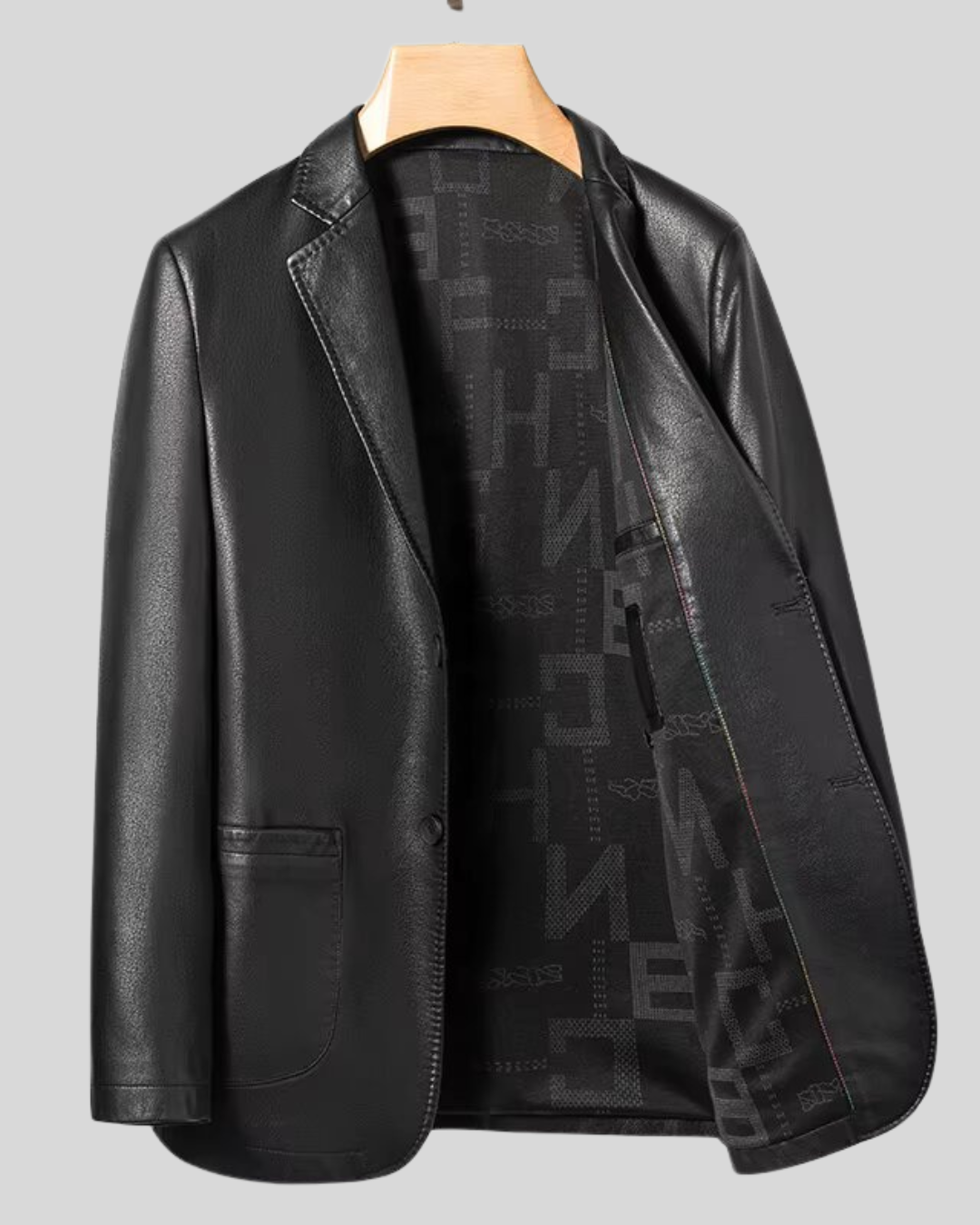 High-quality elegant leather jacket for men