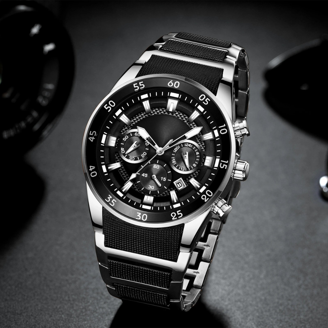 Multifunctional water-resistant quartz watch for men