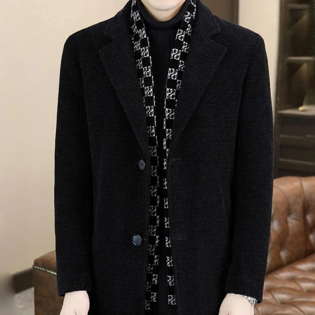 Classic Men's Coat with Feather Lining