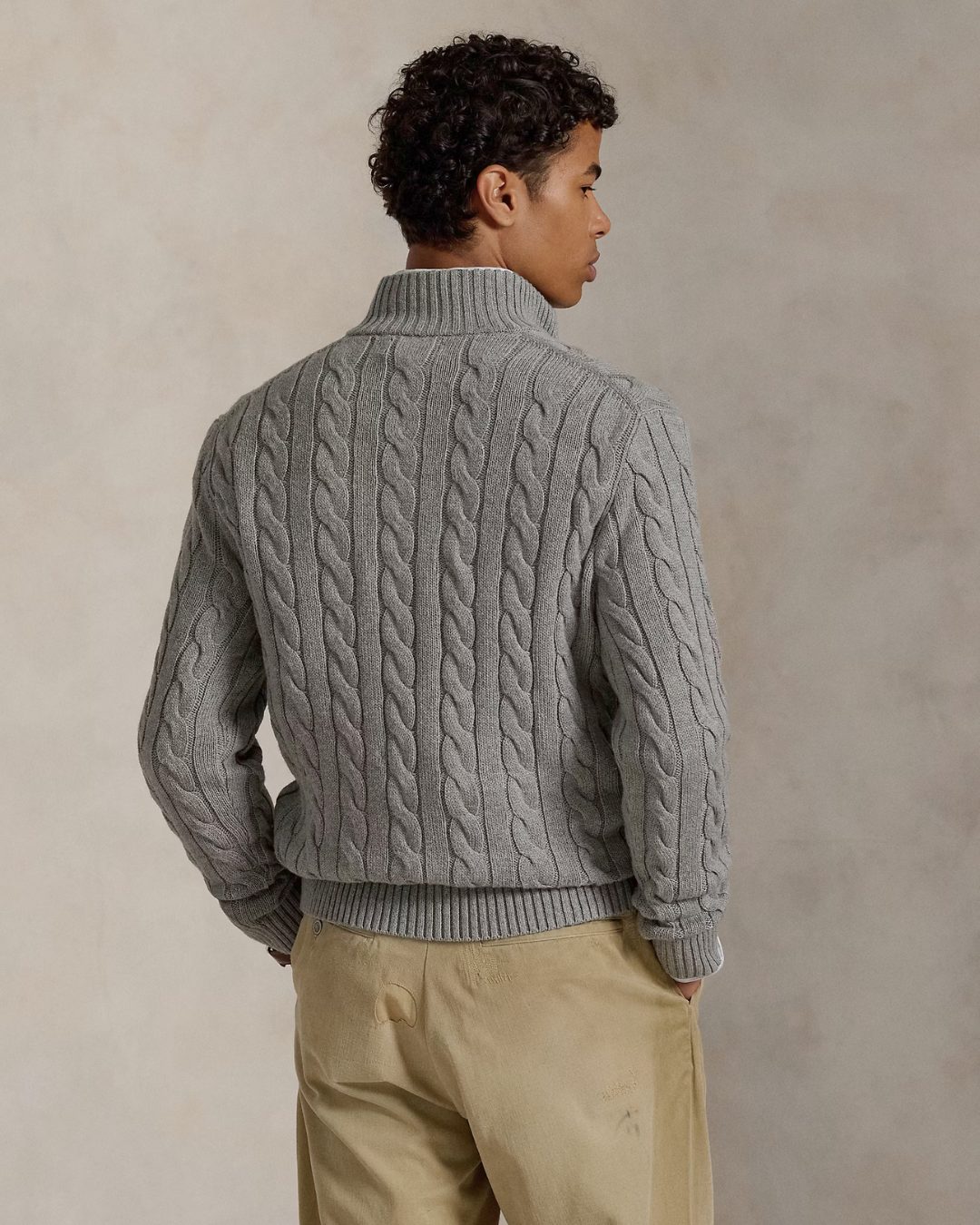 Men's Cotton Knit Sweater with Zip