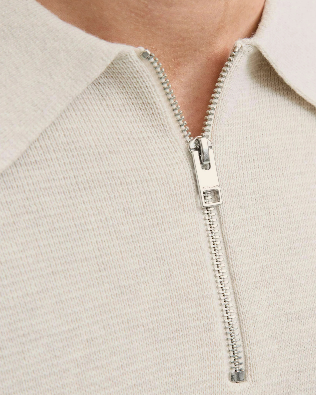 Men's Zip-Up Polo Neck Sweater