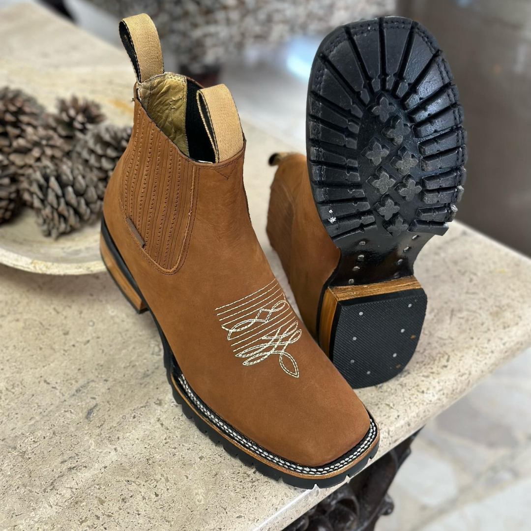 Canvas boots with sturdy soles