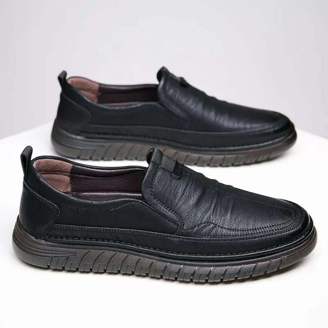 Genuine leather loafers for men with classic design and non-slip outsole