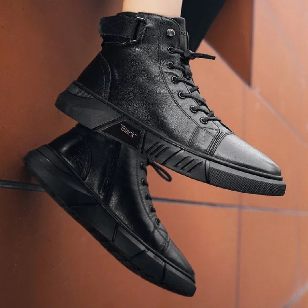 Versatile casual boots made from genuine leather for men