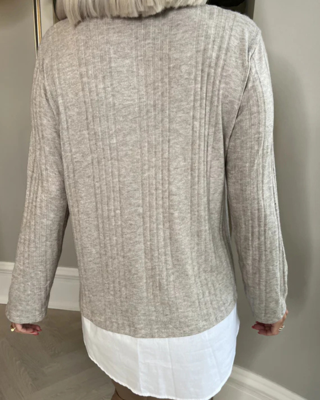 Casual Patched Long Sleeve Lapel Two Piece Blouse