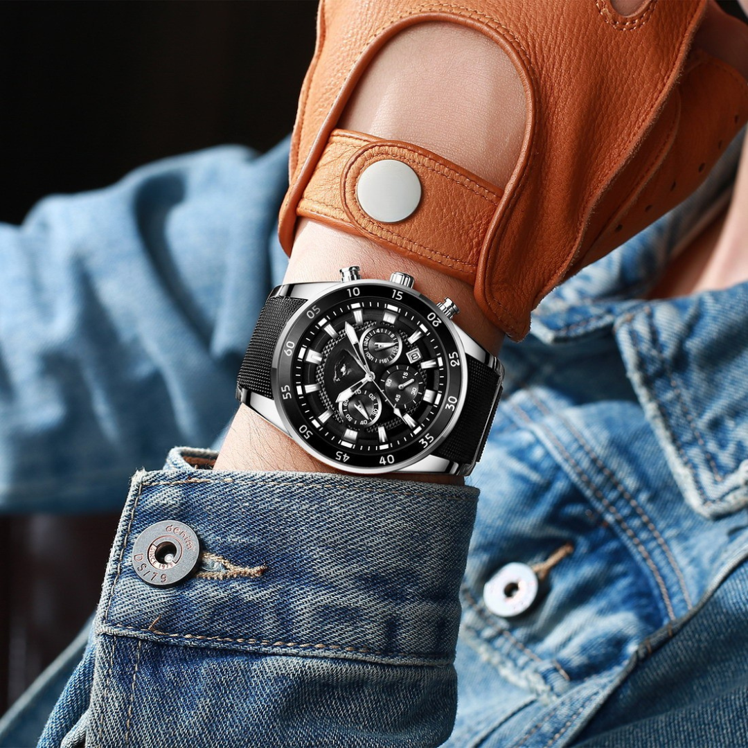 Multifunctional water-resistant quartz watch for men