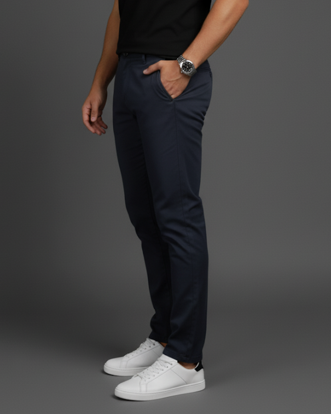 Men's Plain Slim Casual Trousers