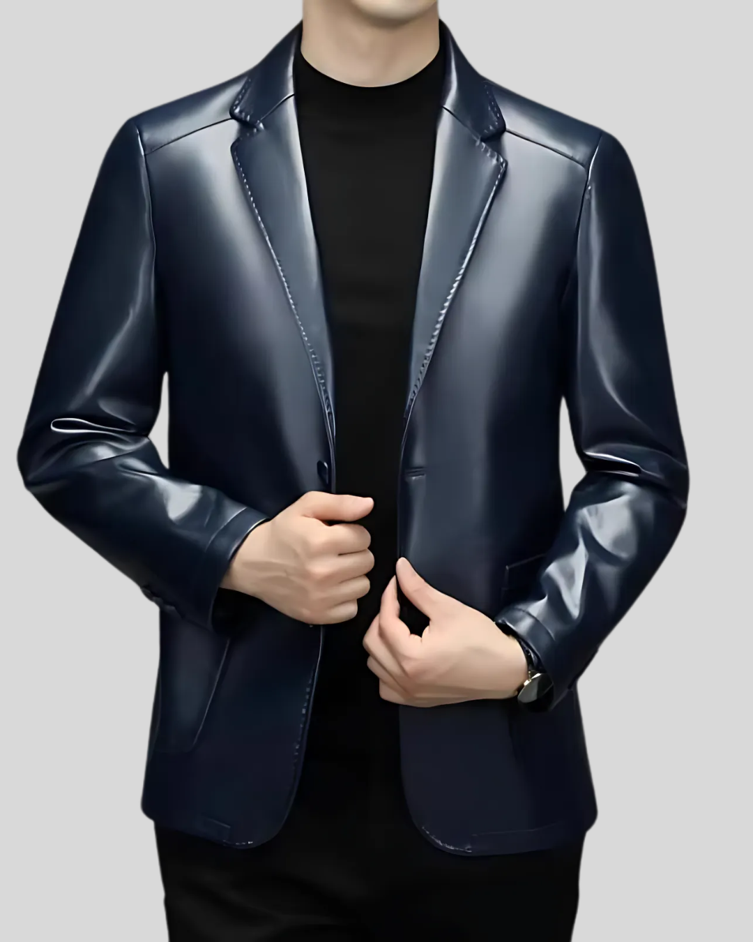 High-quality elegant leather jacket for men