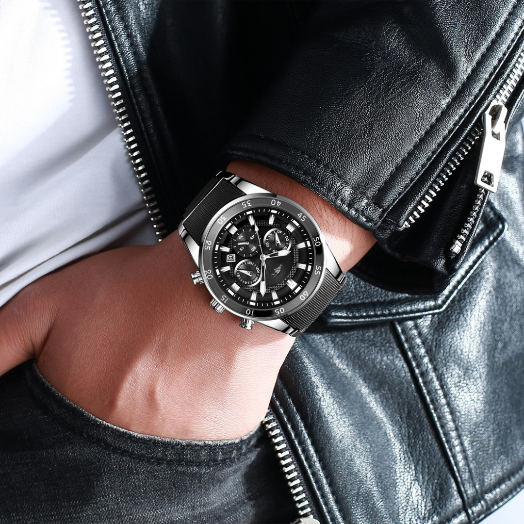 Multifunctional water-resistant quartz watch for men
