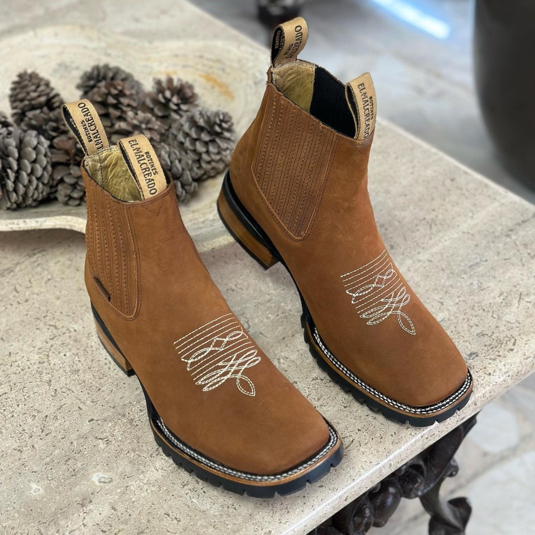 Men's canvas boots with sturdy soles