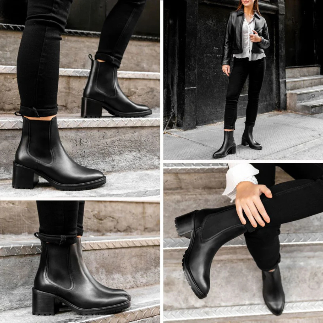Women's Leather Boots with Heels