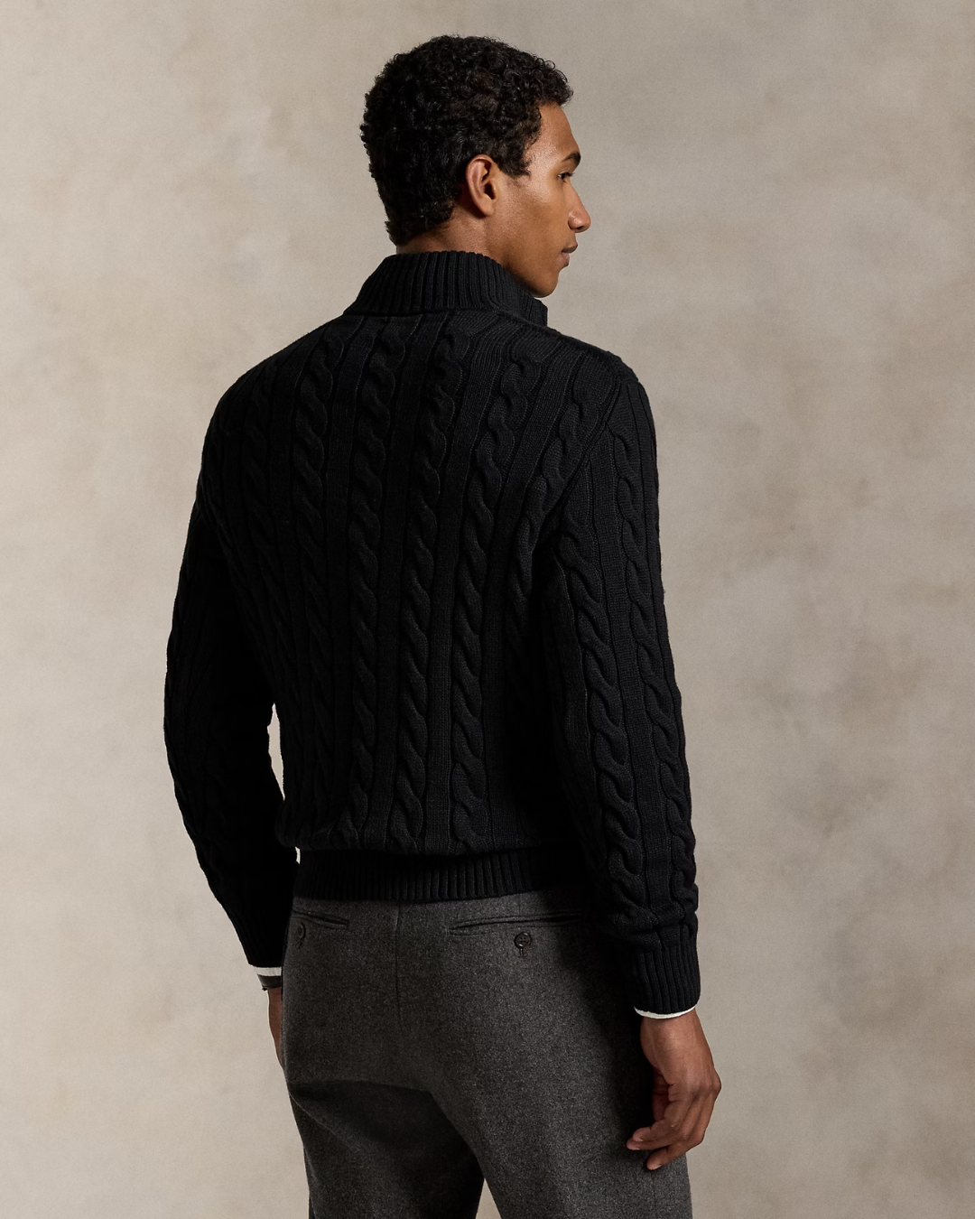 Men's Cotton Knit Sweater with Zip