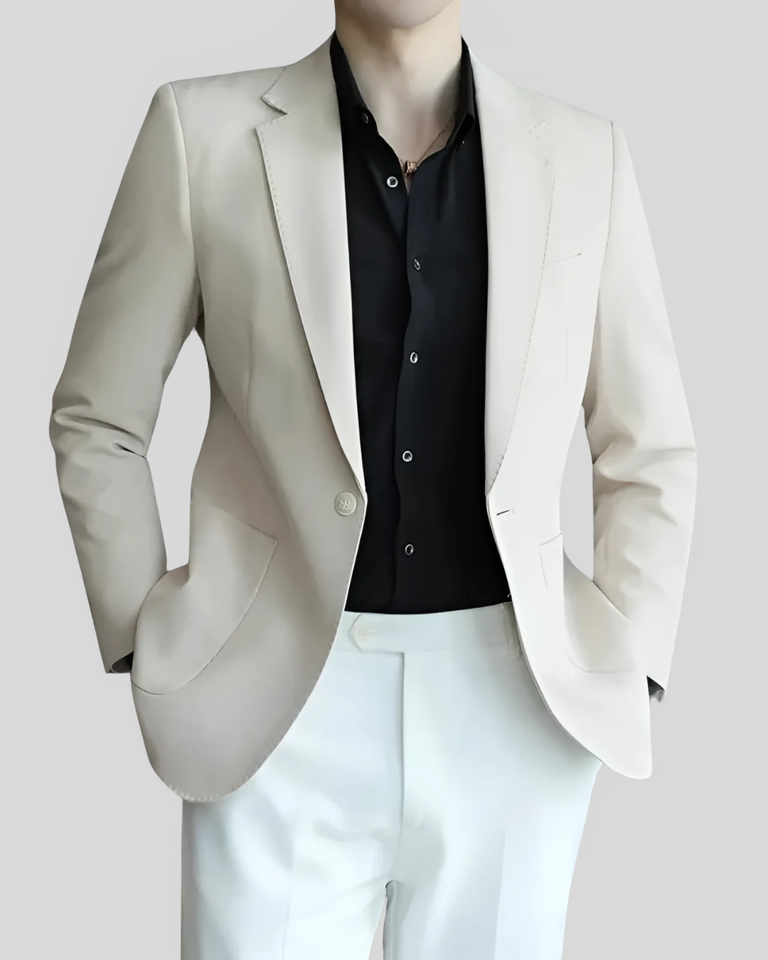 High-quality elegant leather jacket for men