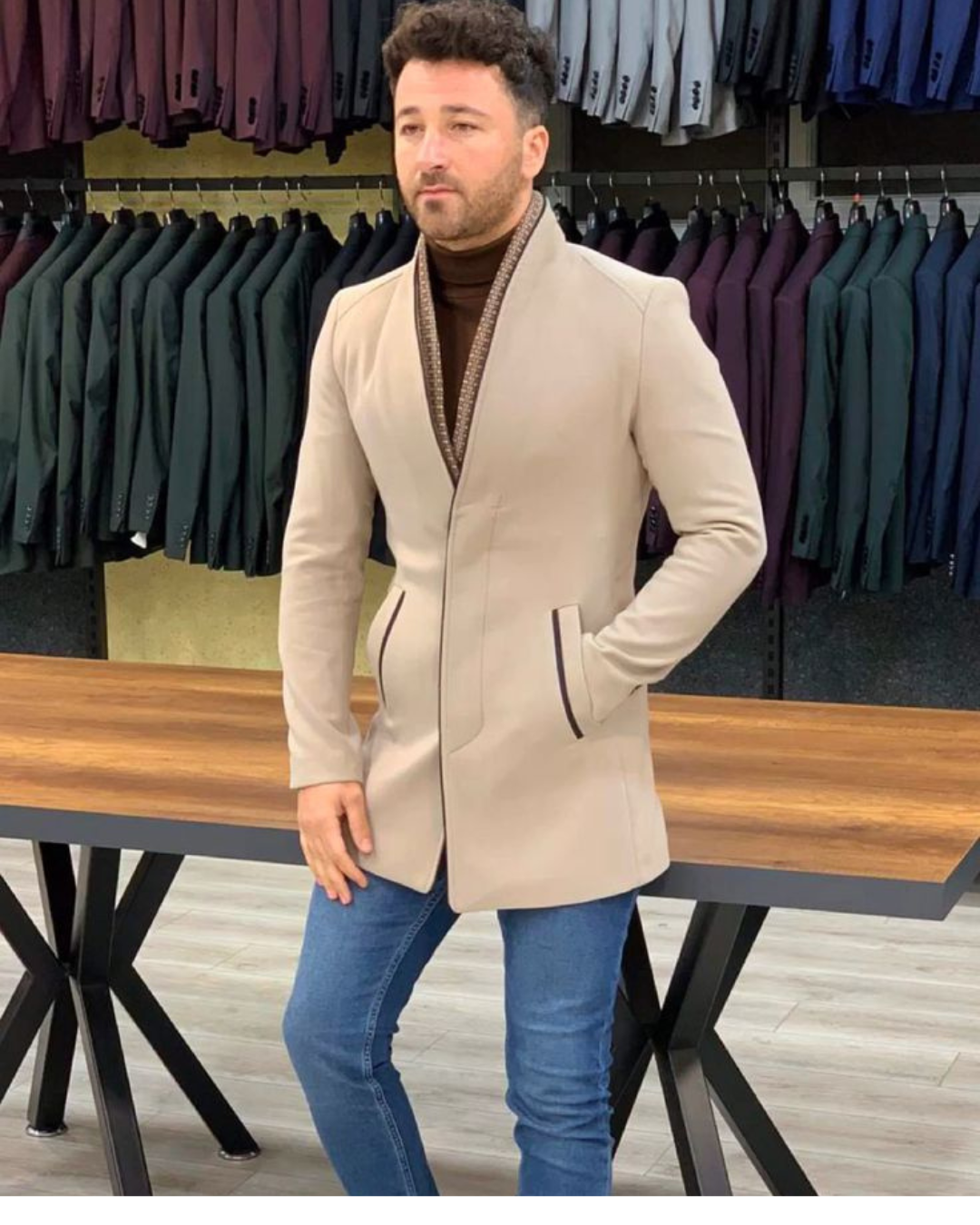 Jacket with a modern design and elegant finish for men