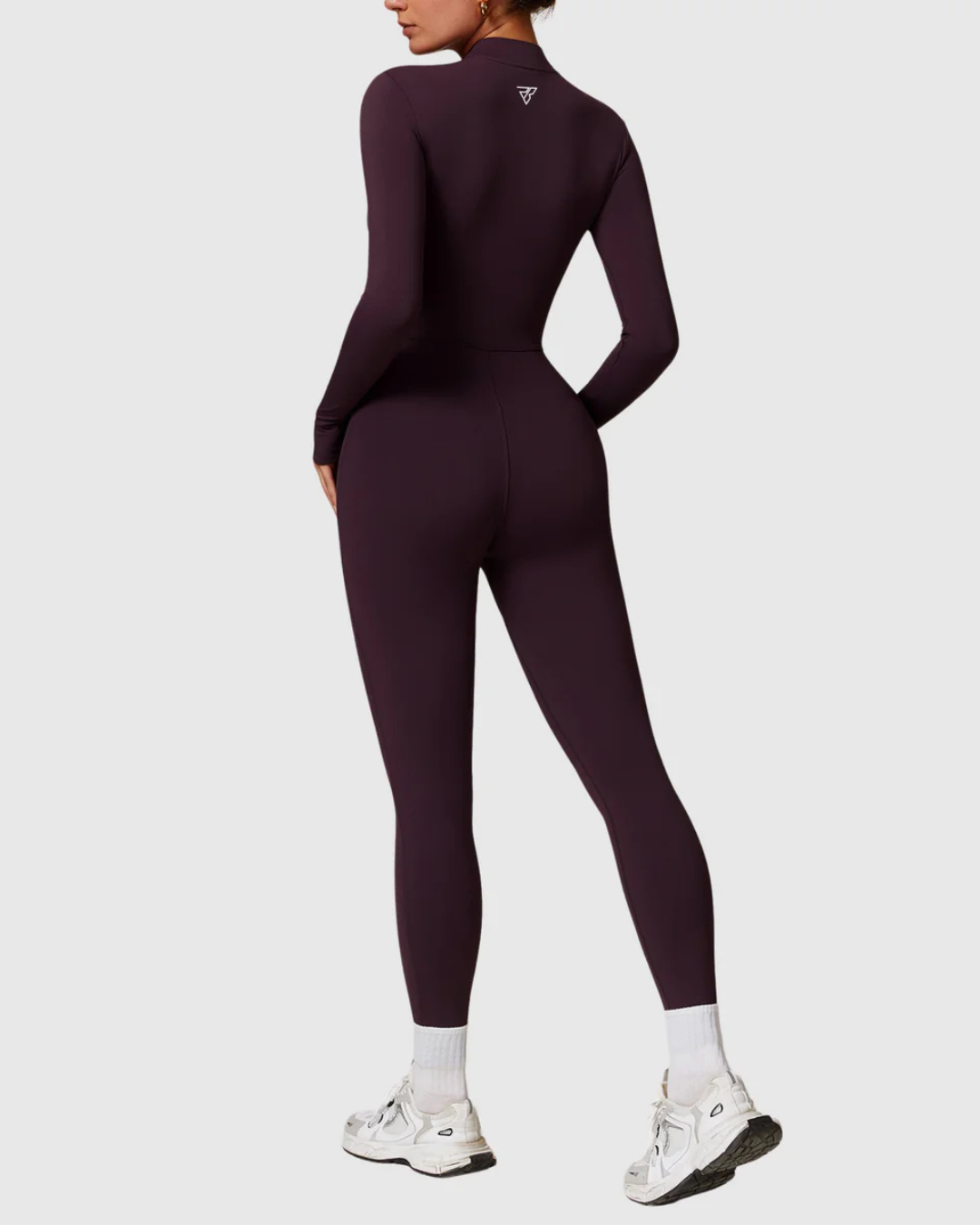 Women's Long-Sleeved Sports Jumpsuit with Zipper