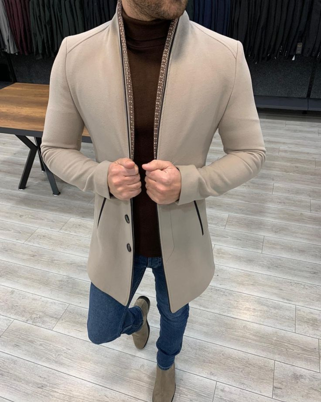 Jacket with a modern design and elegant finish for men