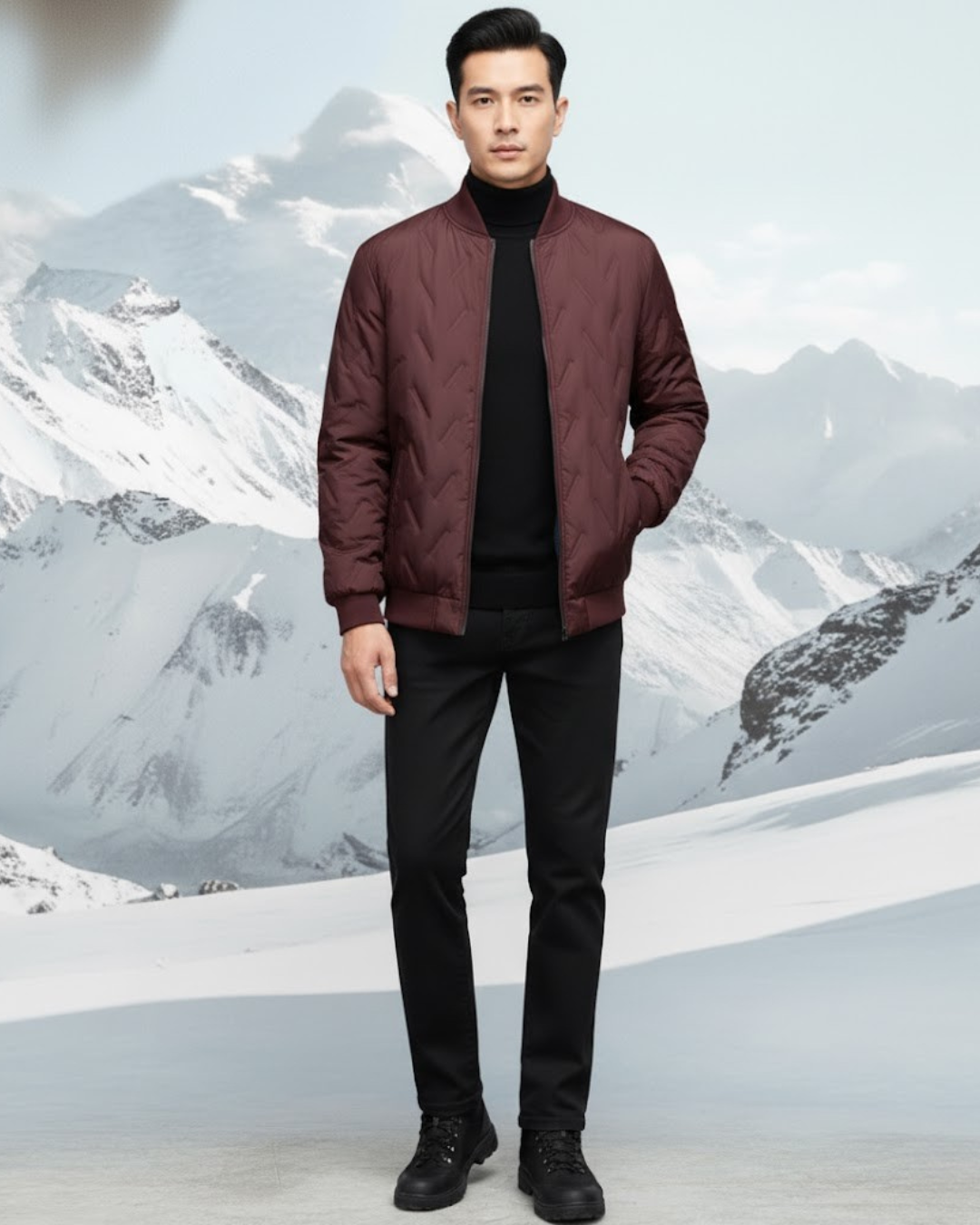 Men's Quilted Bomber Jacket