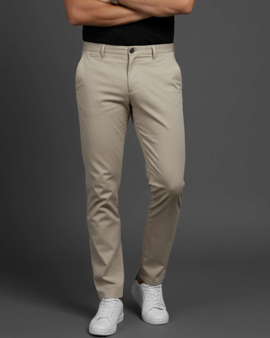 Men's Plain Slim Casual Trousers