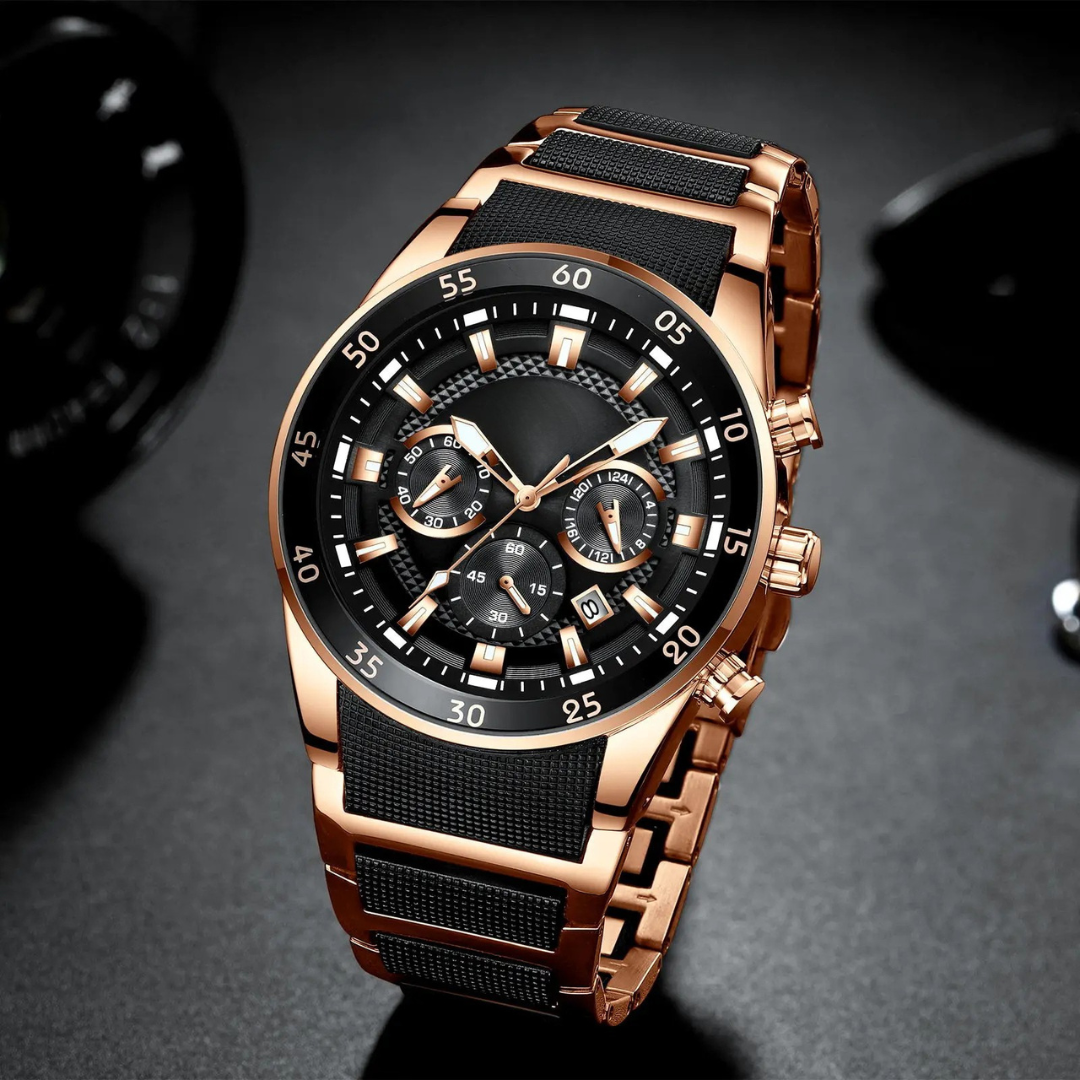 Multifunctional water-resistant quartz watch for men
