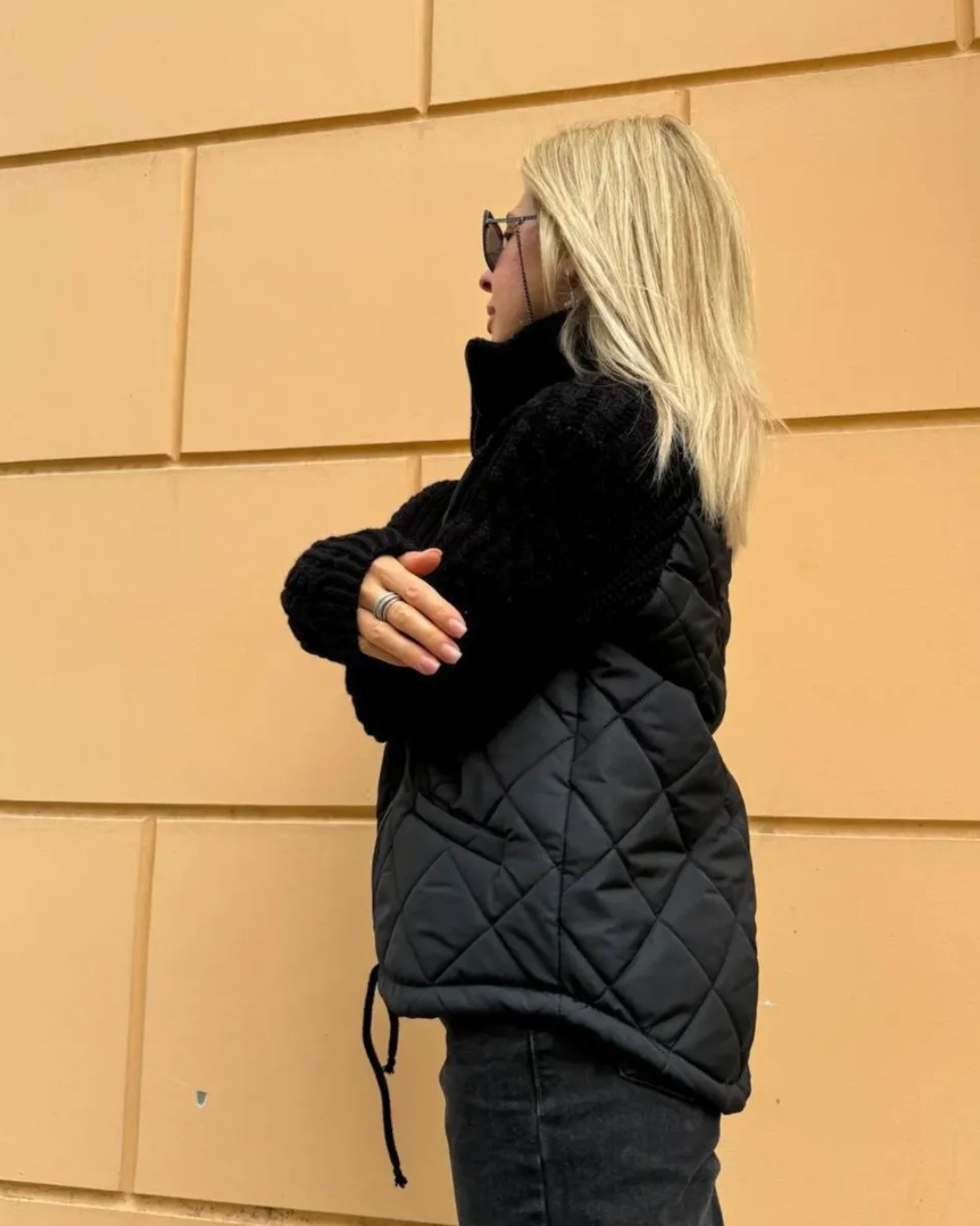 Casual long-sleeved coat with zip fastening for women