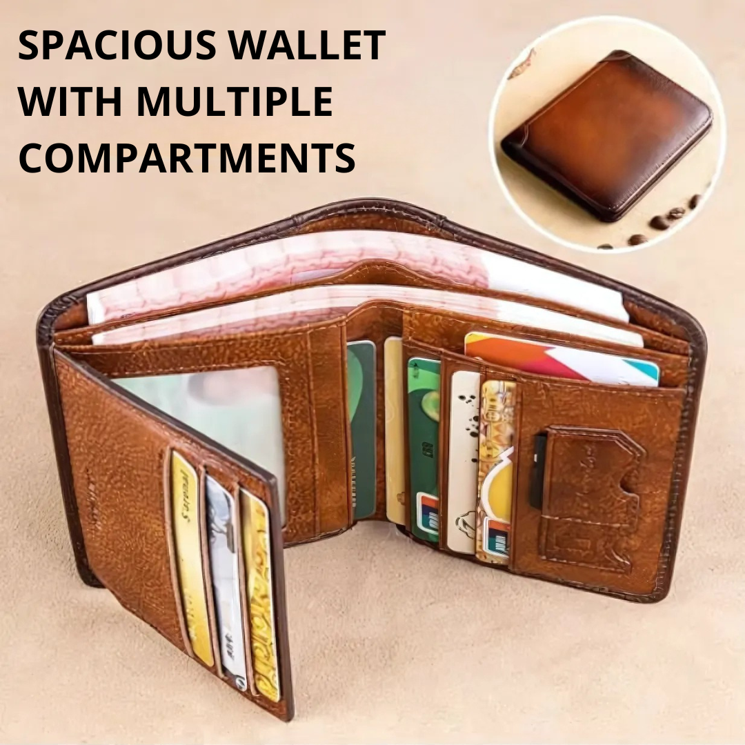 Genuine waterproof leather wallet with multifunctional RFID blocking