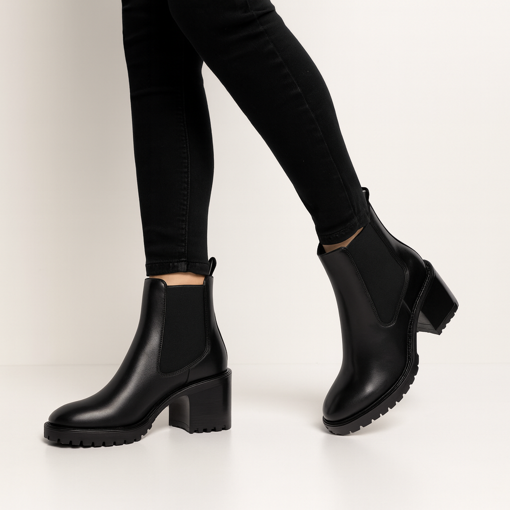 Women's Leather Boots with Heels
