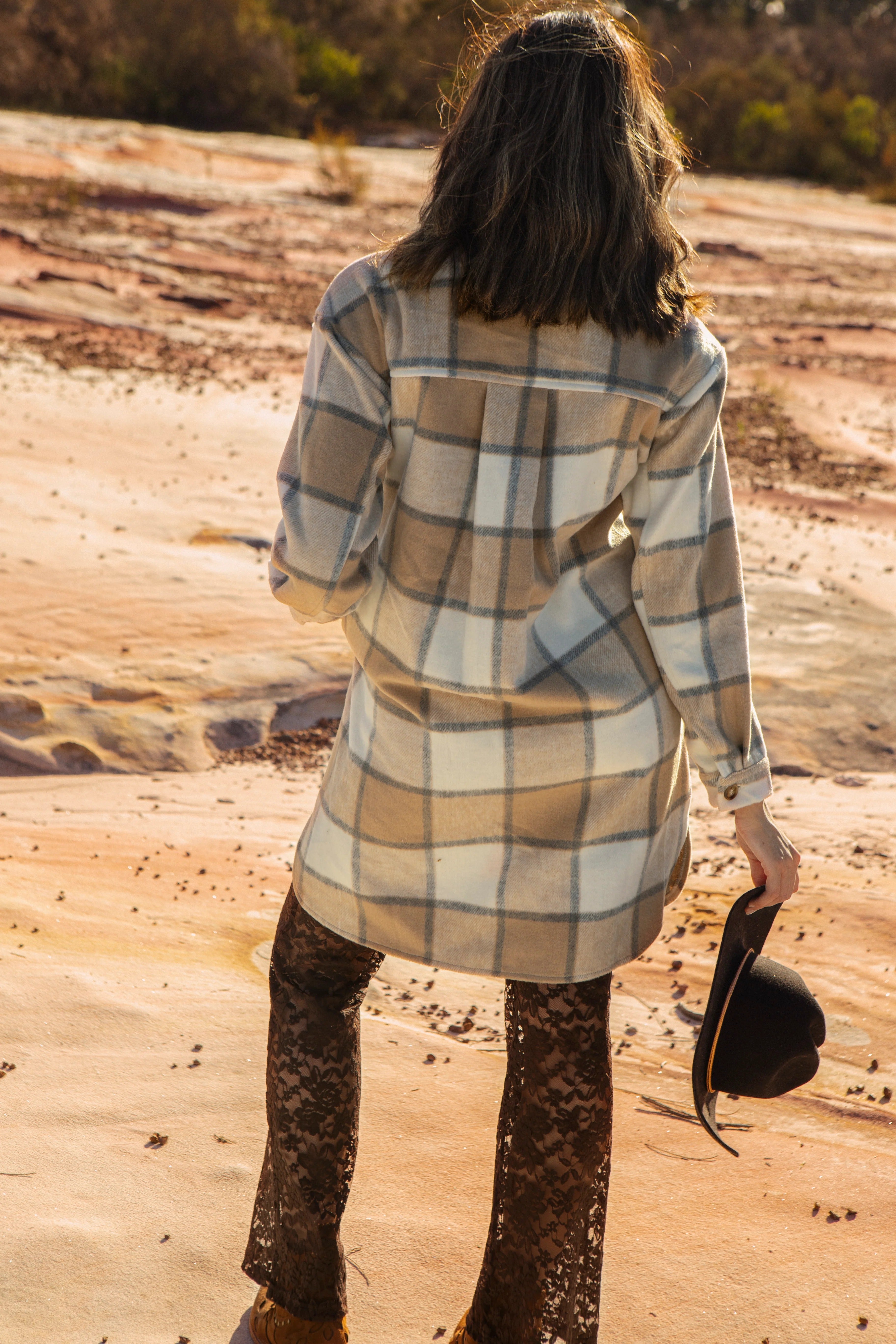 Women's Long Plaid Cardigan